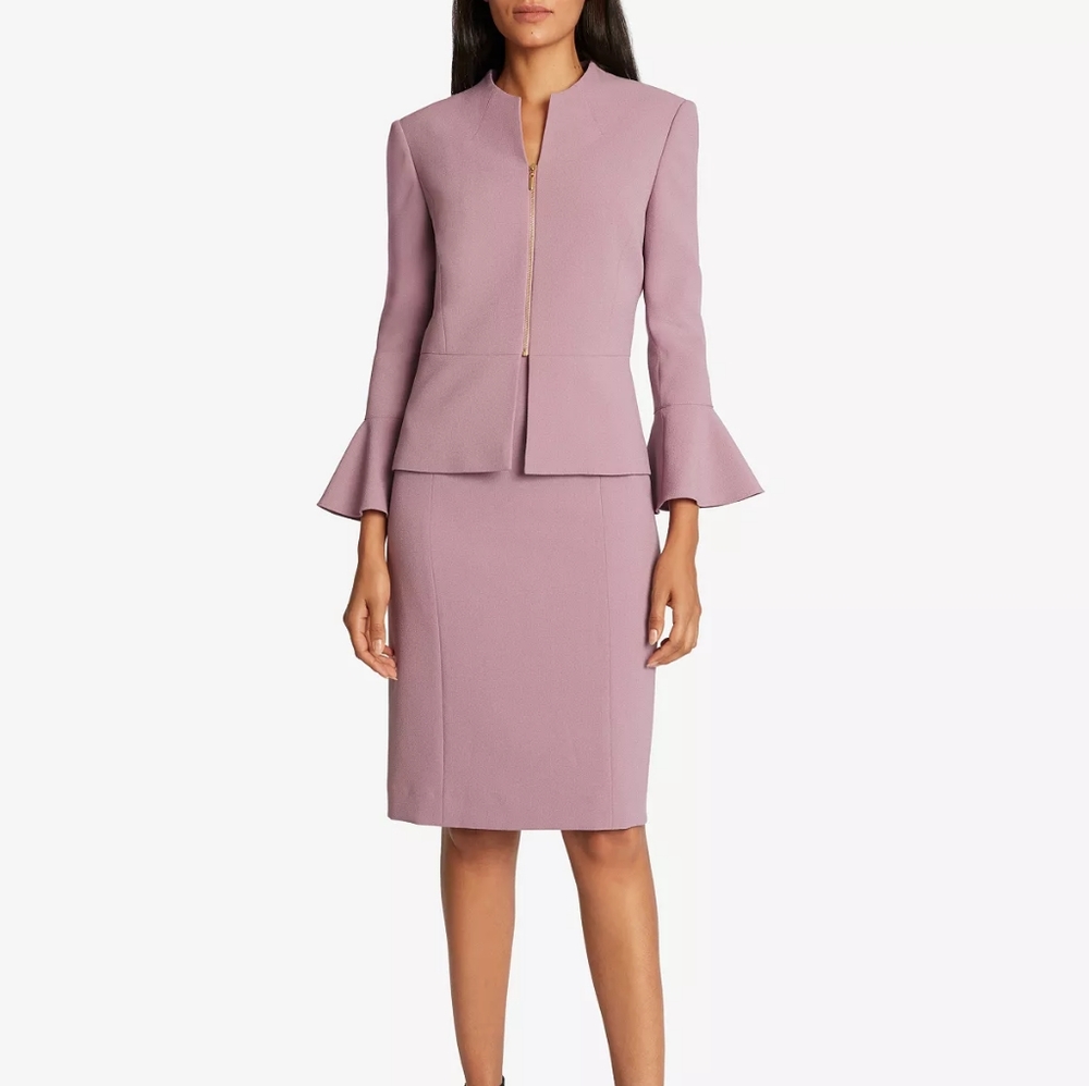 Hardly Worn Tahari ASL Peplum Zip-Jacket Dress Suit - Sz 6